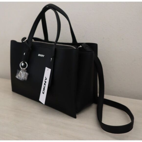 DKNY R53DAN01 Black PU Leather Marla Triple Compartment Shoulder/X-body Bag - Picture 4 of 16